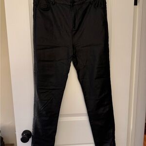 Apperloth Sleek Pleather Black Pants